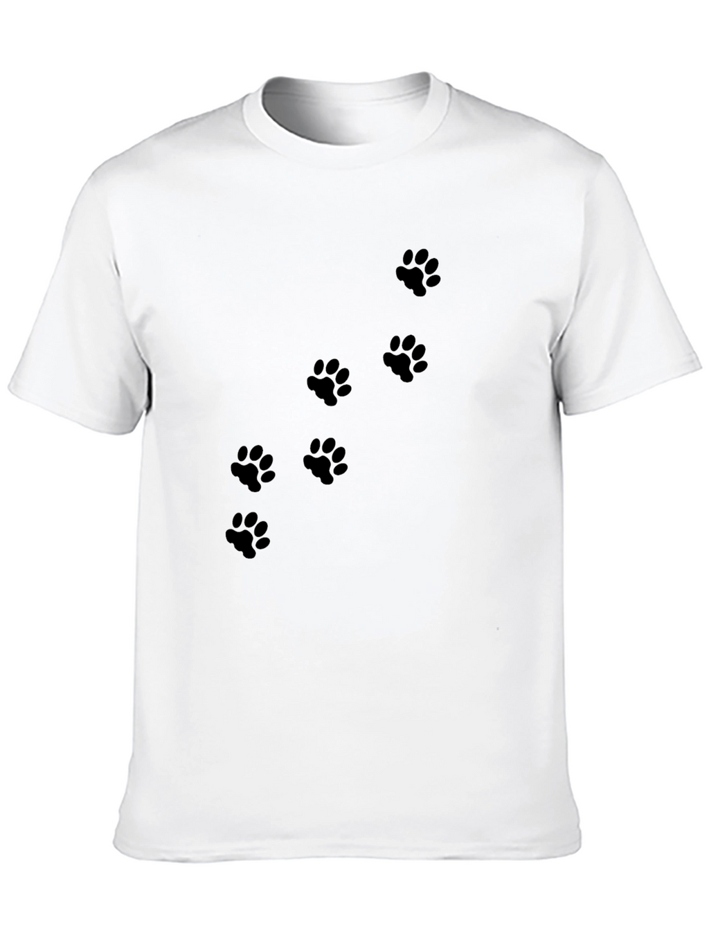 Mens Black T-Shirt with Paw Prints
