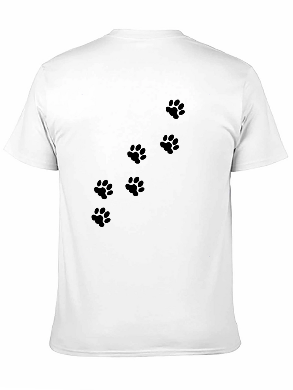 Mens Black T-Shirt with Paw Prints