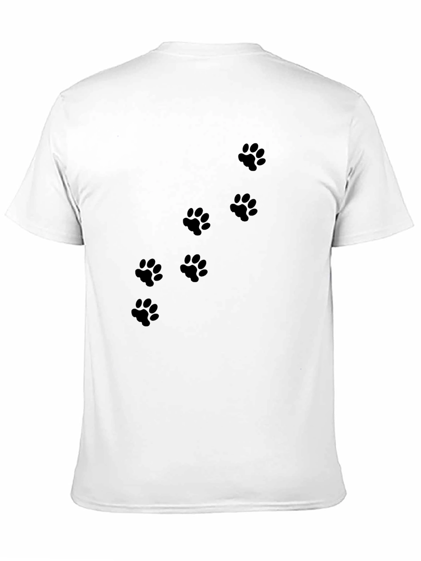 Mens Black T-Shirt with Paw Prints