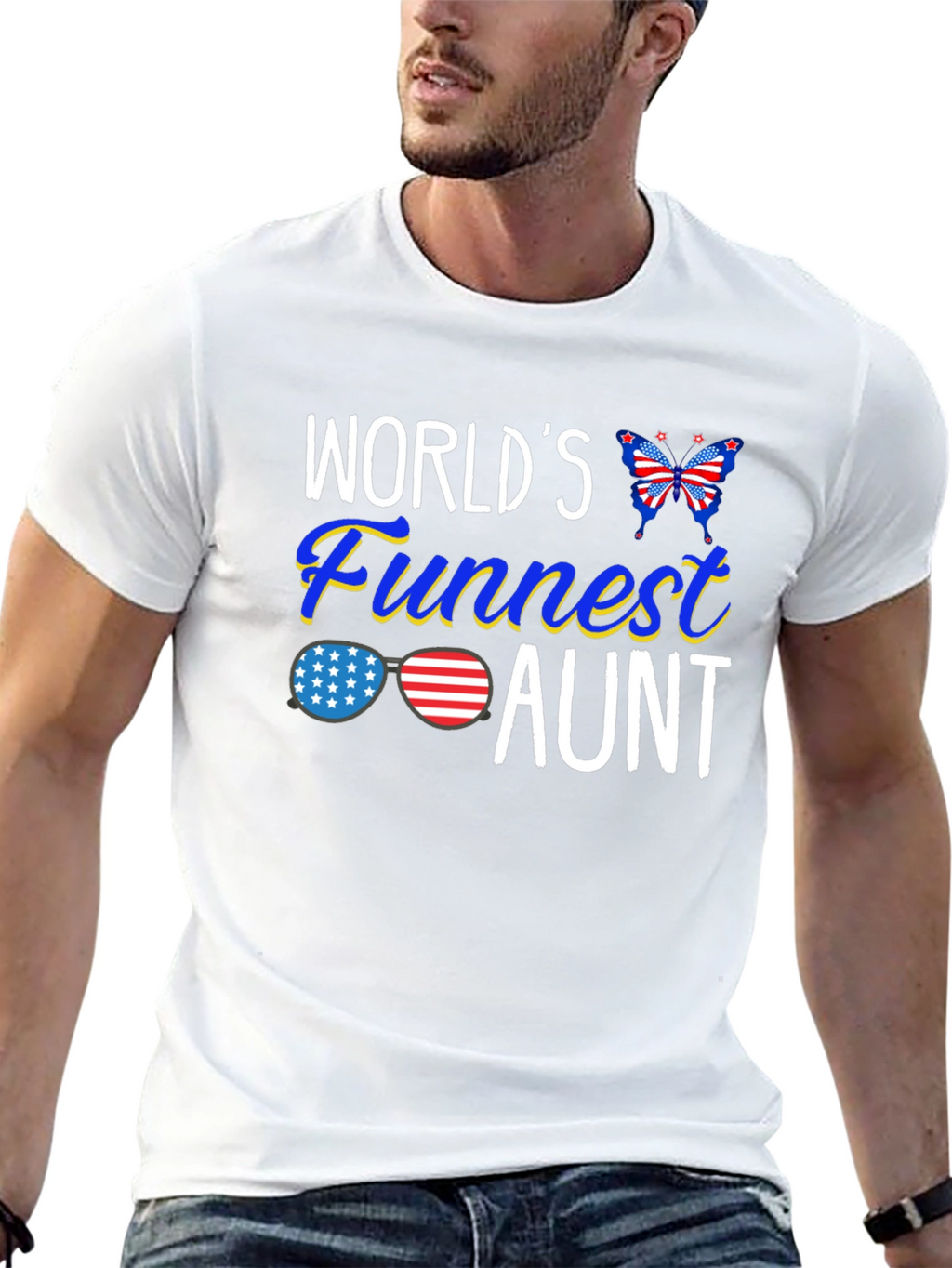 Worlds Funnest Aunt Patriotic T-Shirt