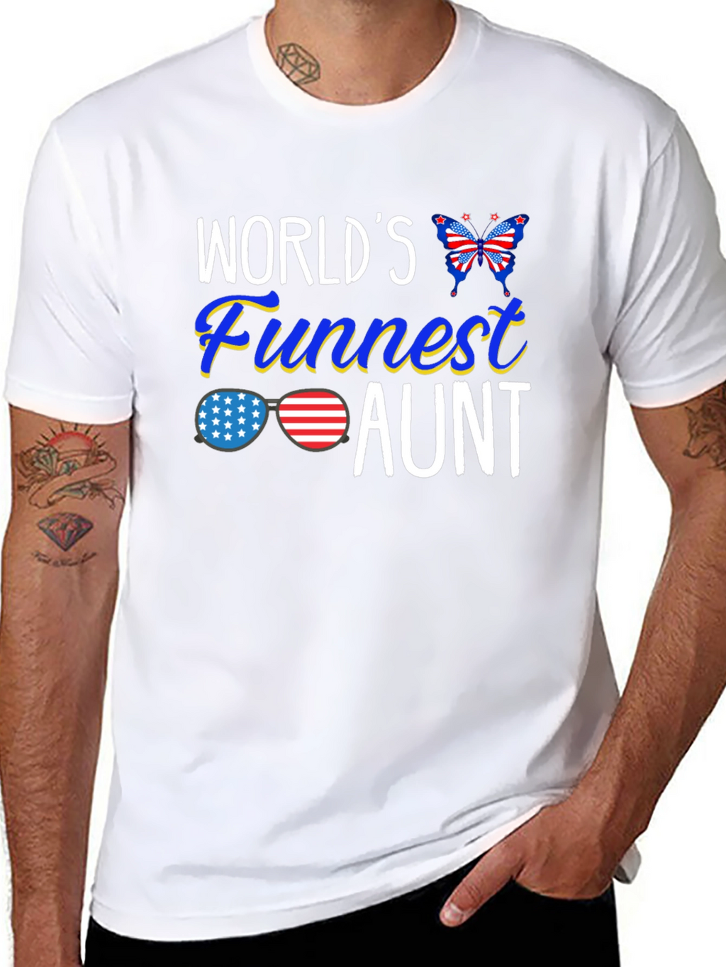 Worlds Funnest Aunt Patriotic T-Shirt