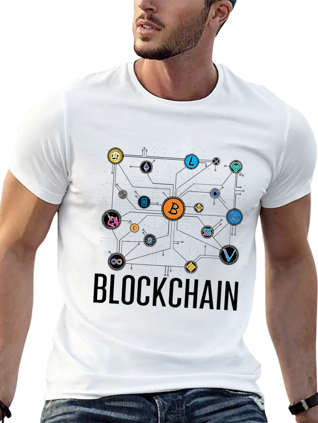 Blockchain Crypto T-Shirt Bitcoin Design