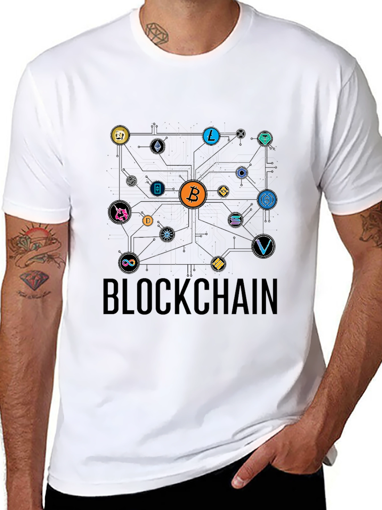 Blockchain Crypto T-Shirt Bitcoin Design