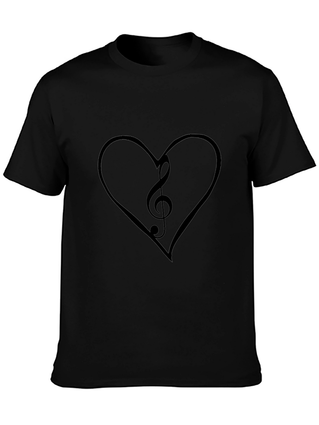 Musical Heartbeat Tee - Black Cotton Blend