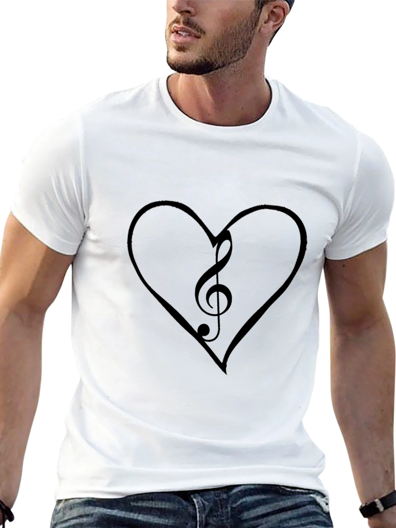 Musical Heartbeat Tee - Black Cotton Blend