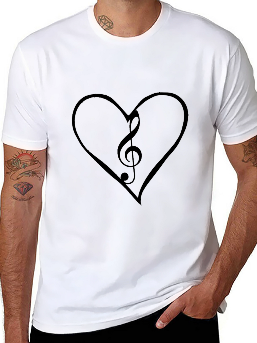 Musical Heartbeat Tee - Black Cotton Blend