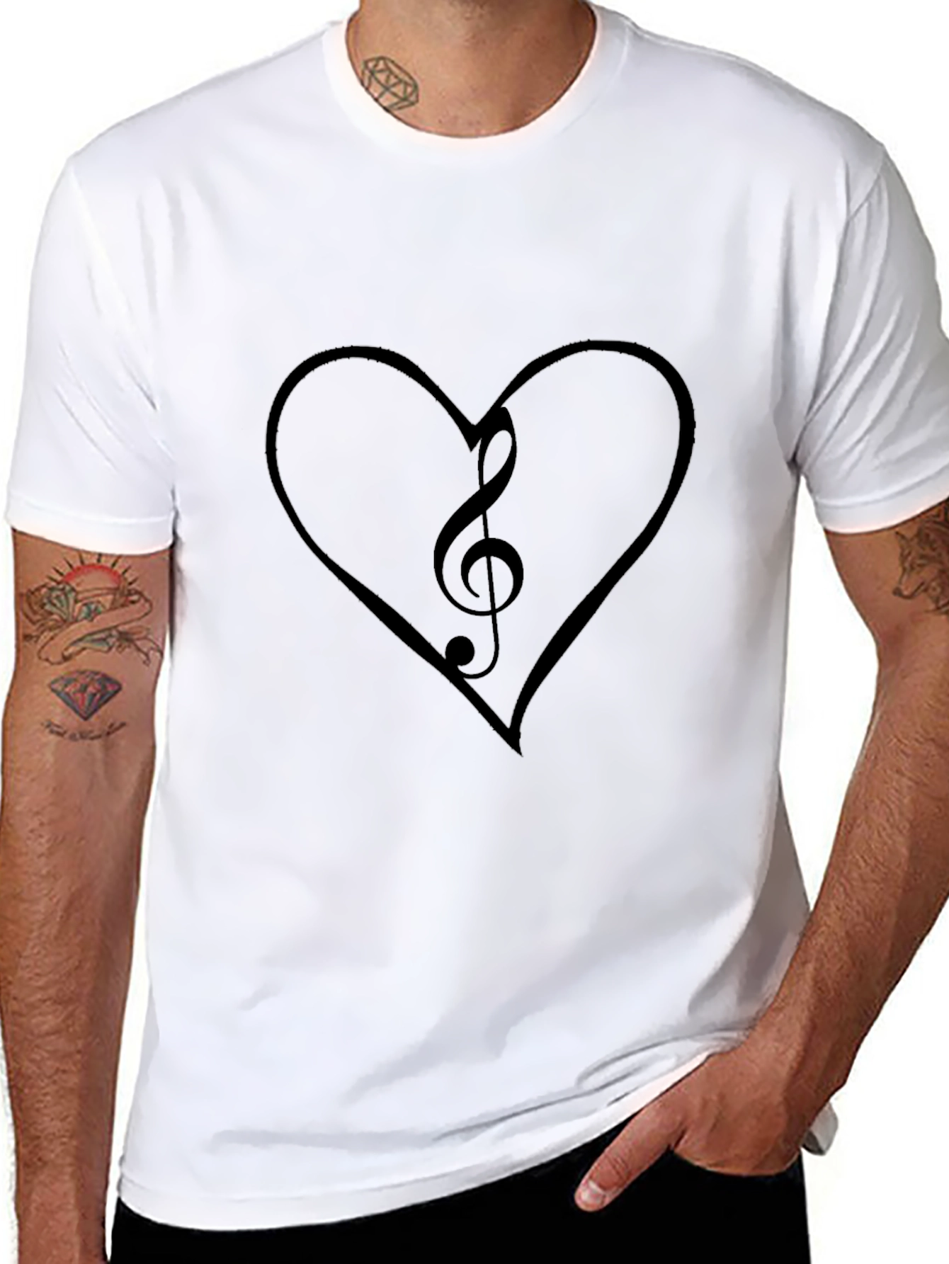 Musical Heartbeat Tee - Black Cotton Blend