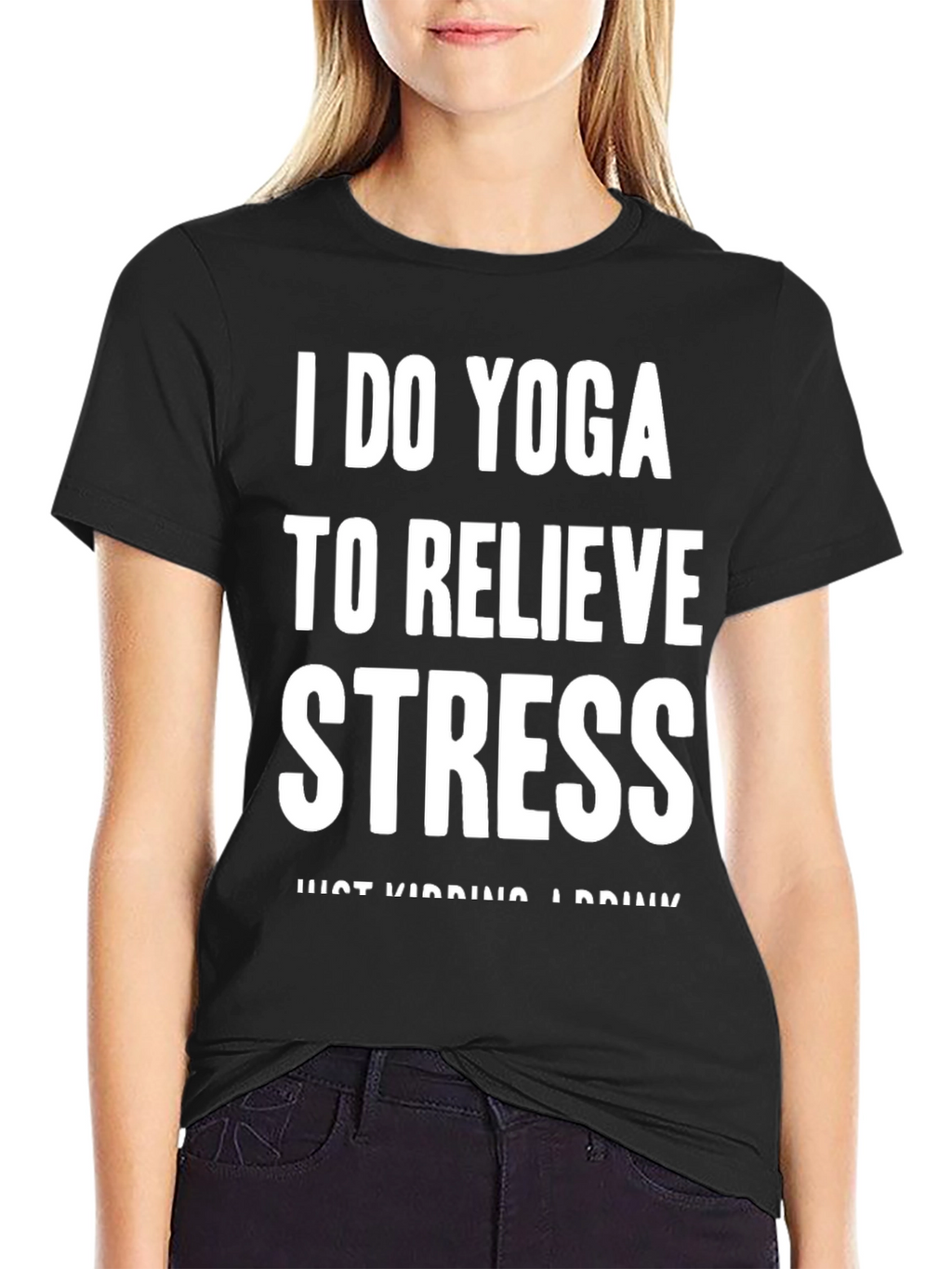 Yoga & Drink T-Shirt: Relieve Stress Humor Tee