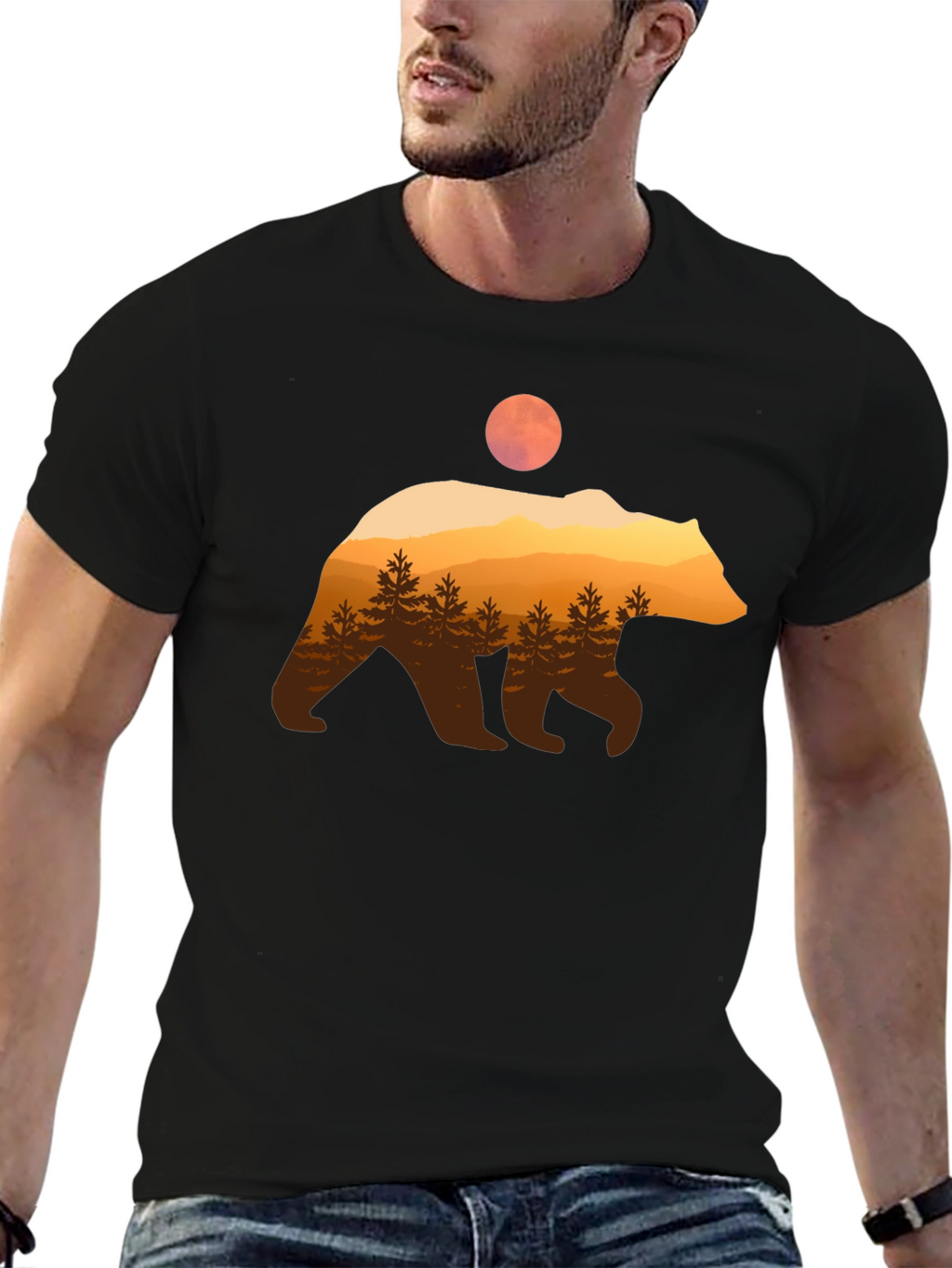 Bear Silhouette Graphic T-Shirt