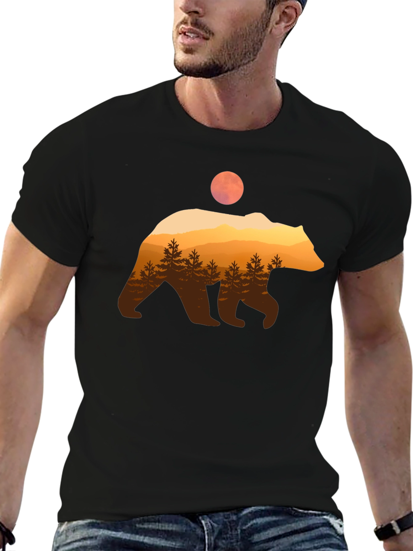 Bear Silhouette Graphic T-Shirt