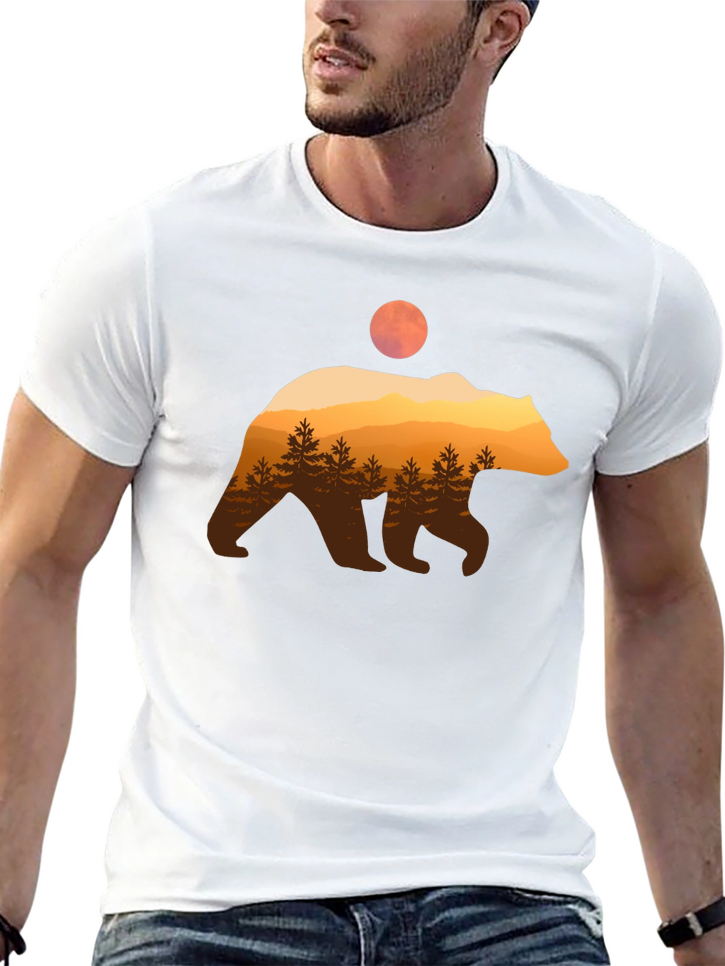 Bear Silhouette Graphic T-Shirt