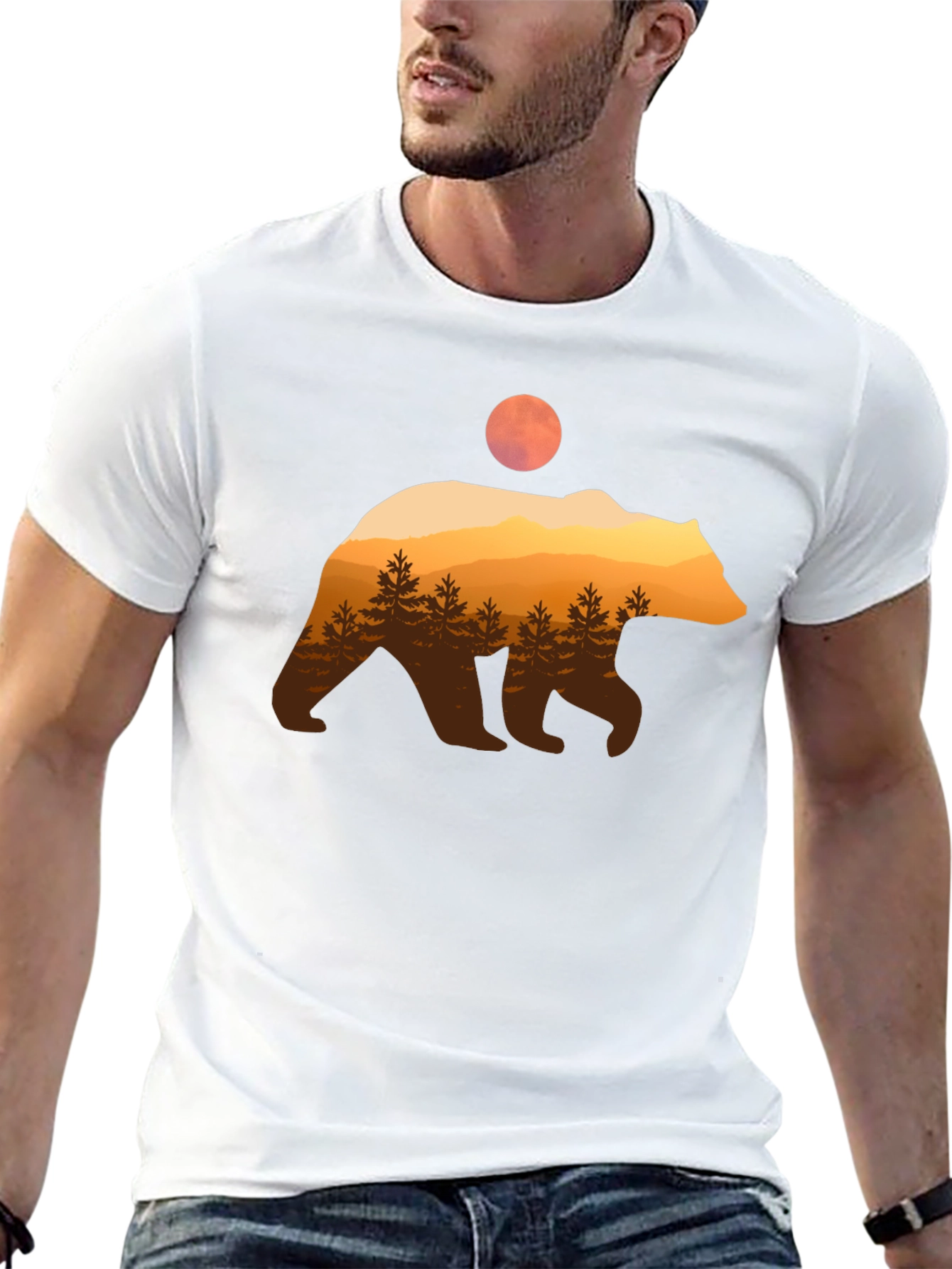Bear Silhouette Graphic T-Shirt