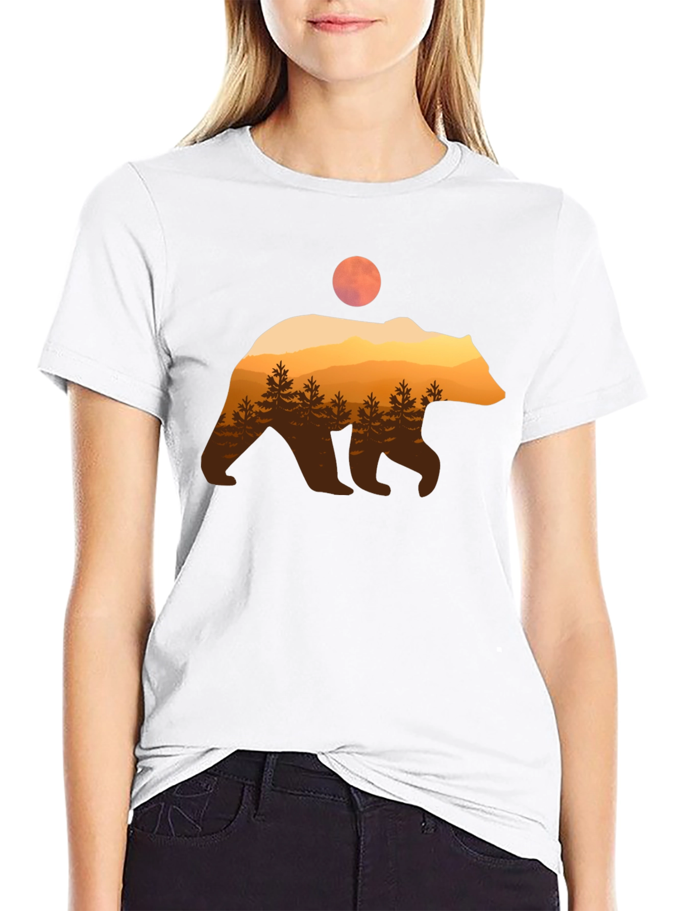 Bear Silhouette Graphic T-Shirt