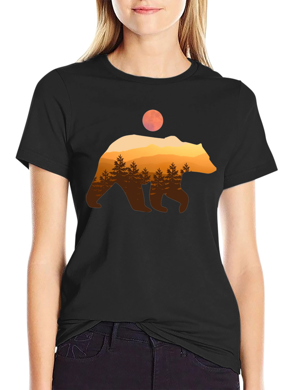 Bear Silhouette Graphic T-Shirt