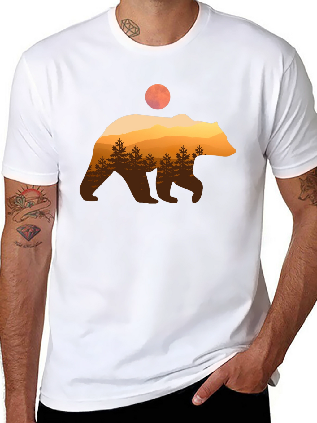 Bear Silhouette Graphic T-Shirt