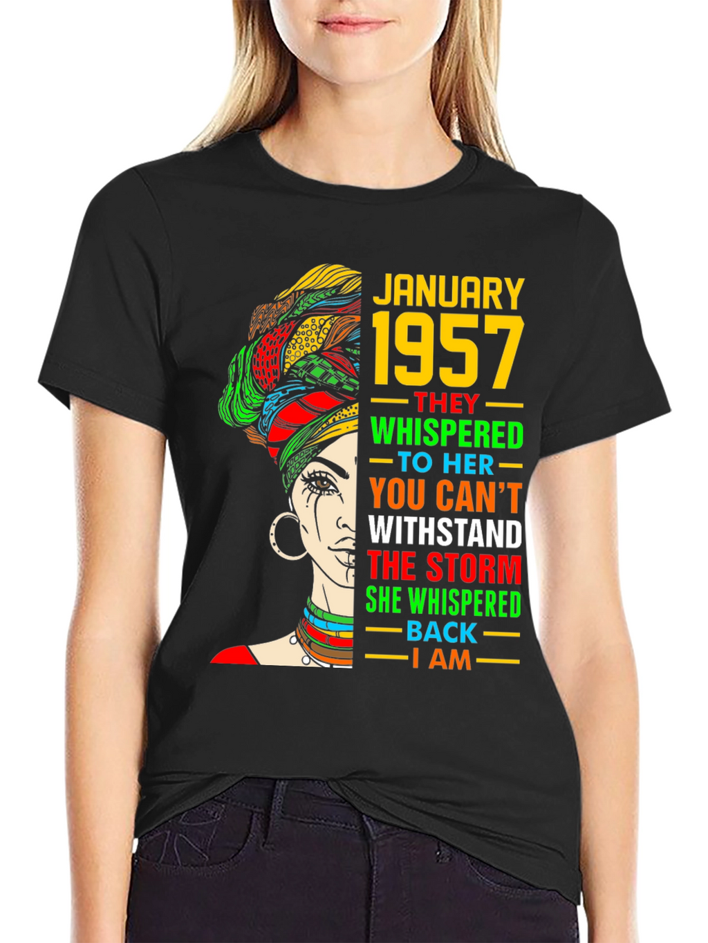 January 1957 Woman T-Shirt Black Pride