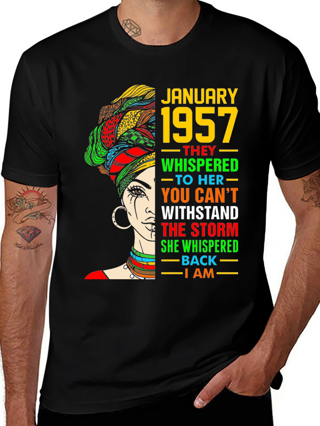 January 1957 Woman T-Shirt Black Pride