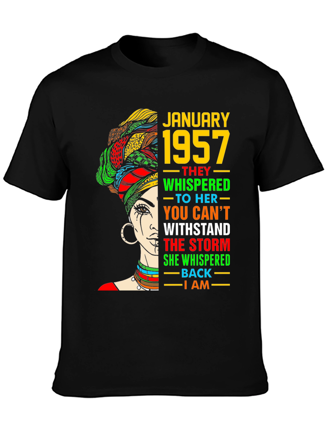 January 1957 Woman T-Shirt Black Pride