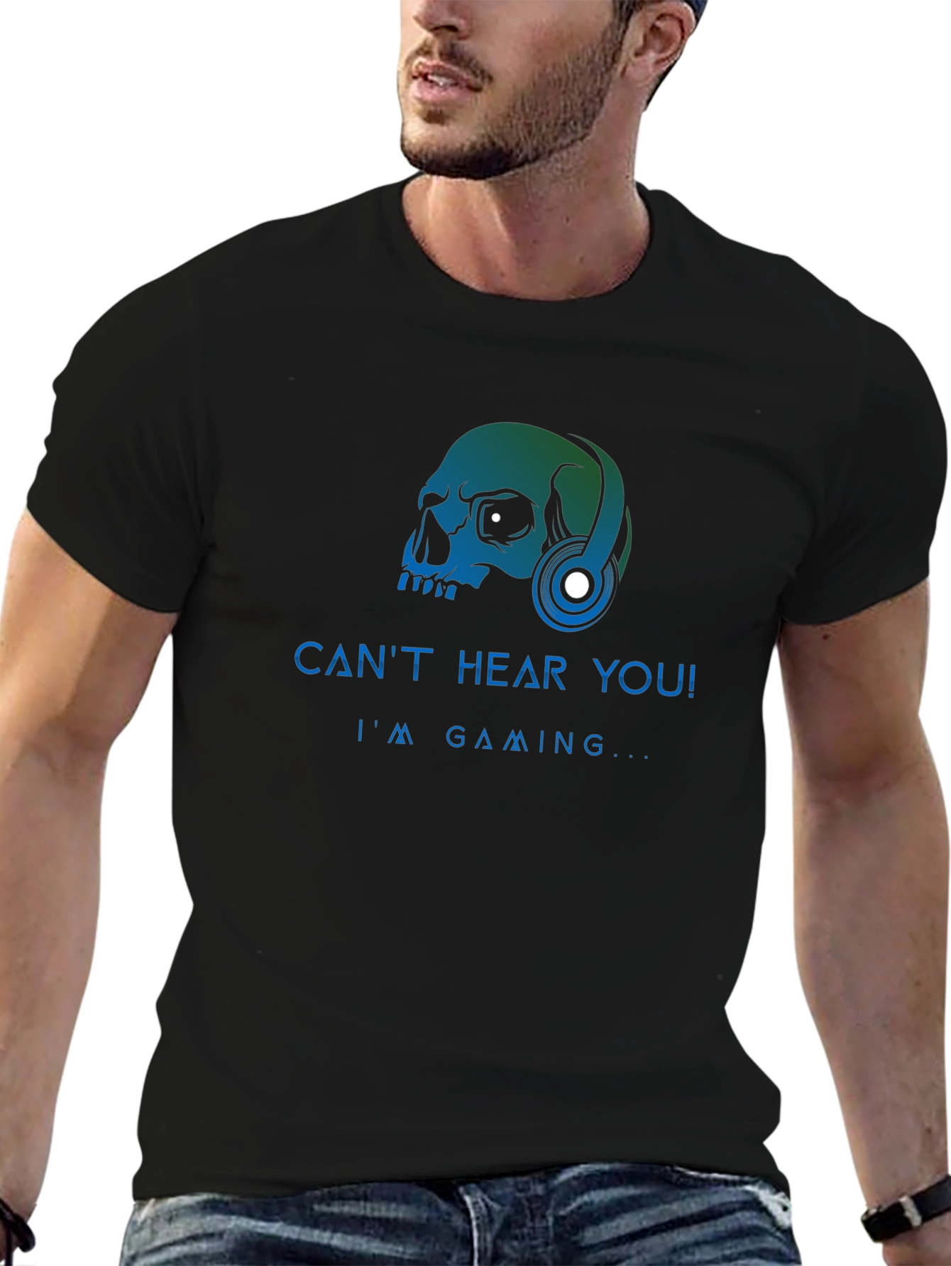Gamer Skull Graphic Tee - Cant Hear You! T-Shirt