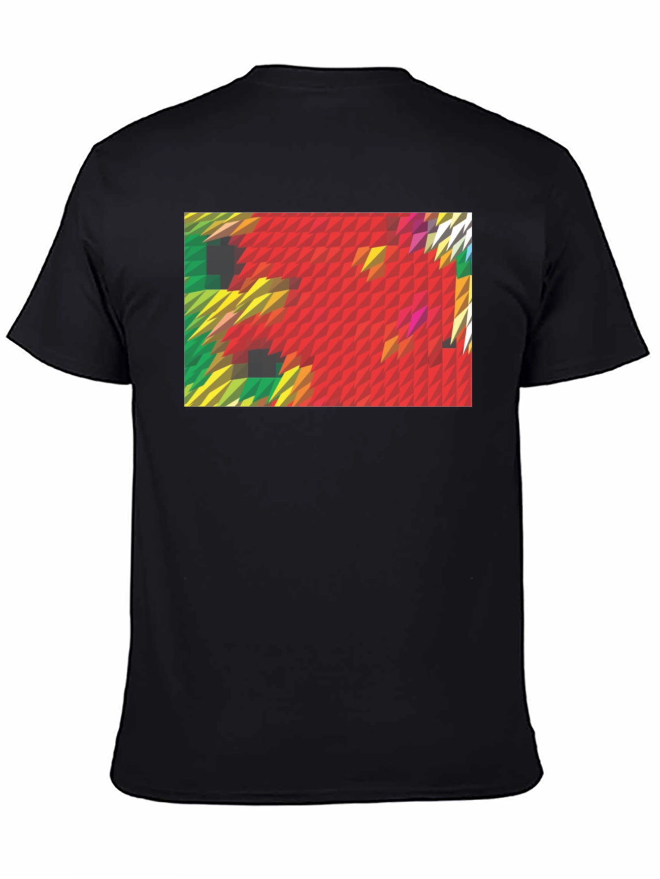 Abstract Geometric Graphic Print Black T-Shirt