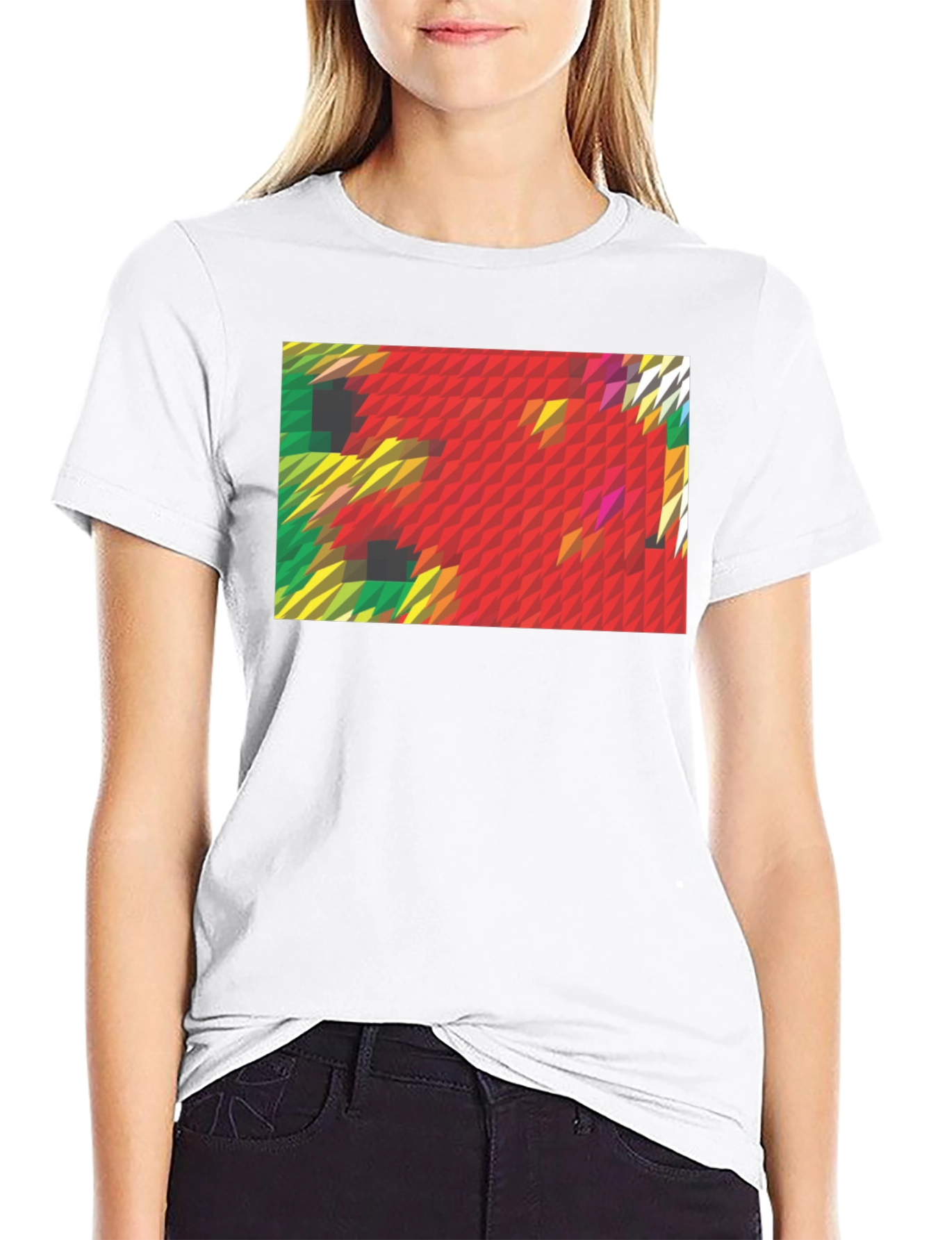 Abstract Geometric Graphic Print Black T-Shirt