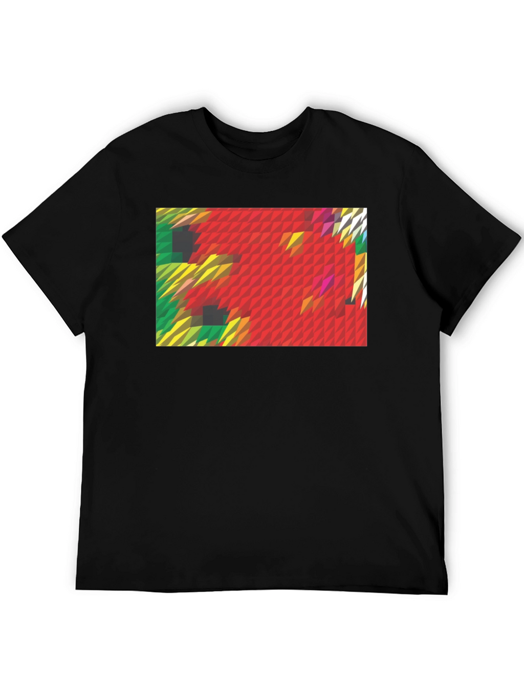 Abstract Geometric Graphic Print Black T-Shirt