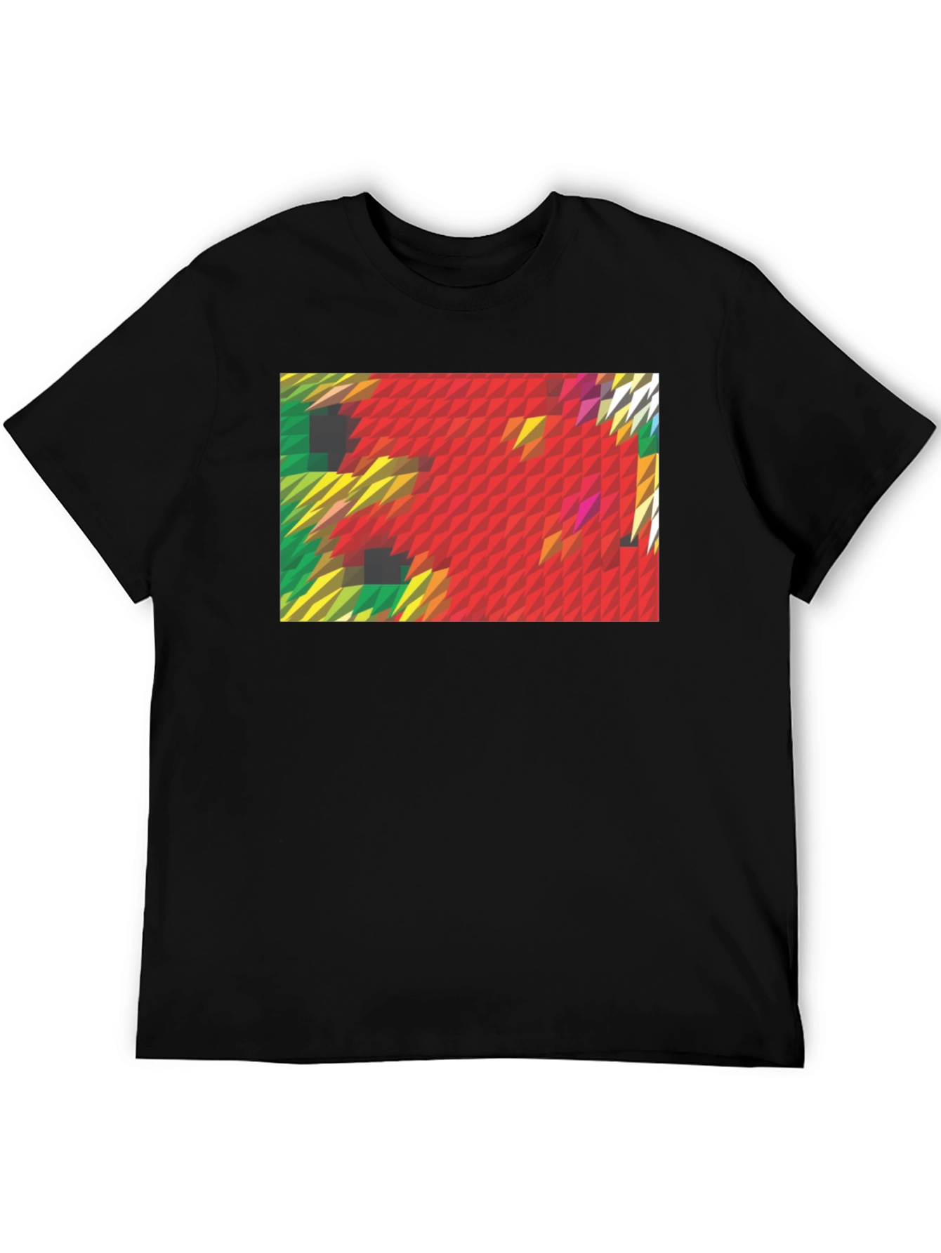 Abstract Geometric Graphic Print Black T-Shirt