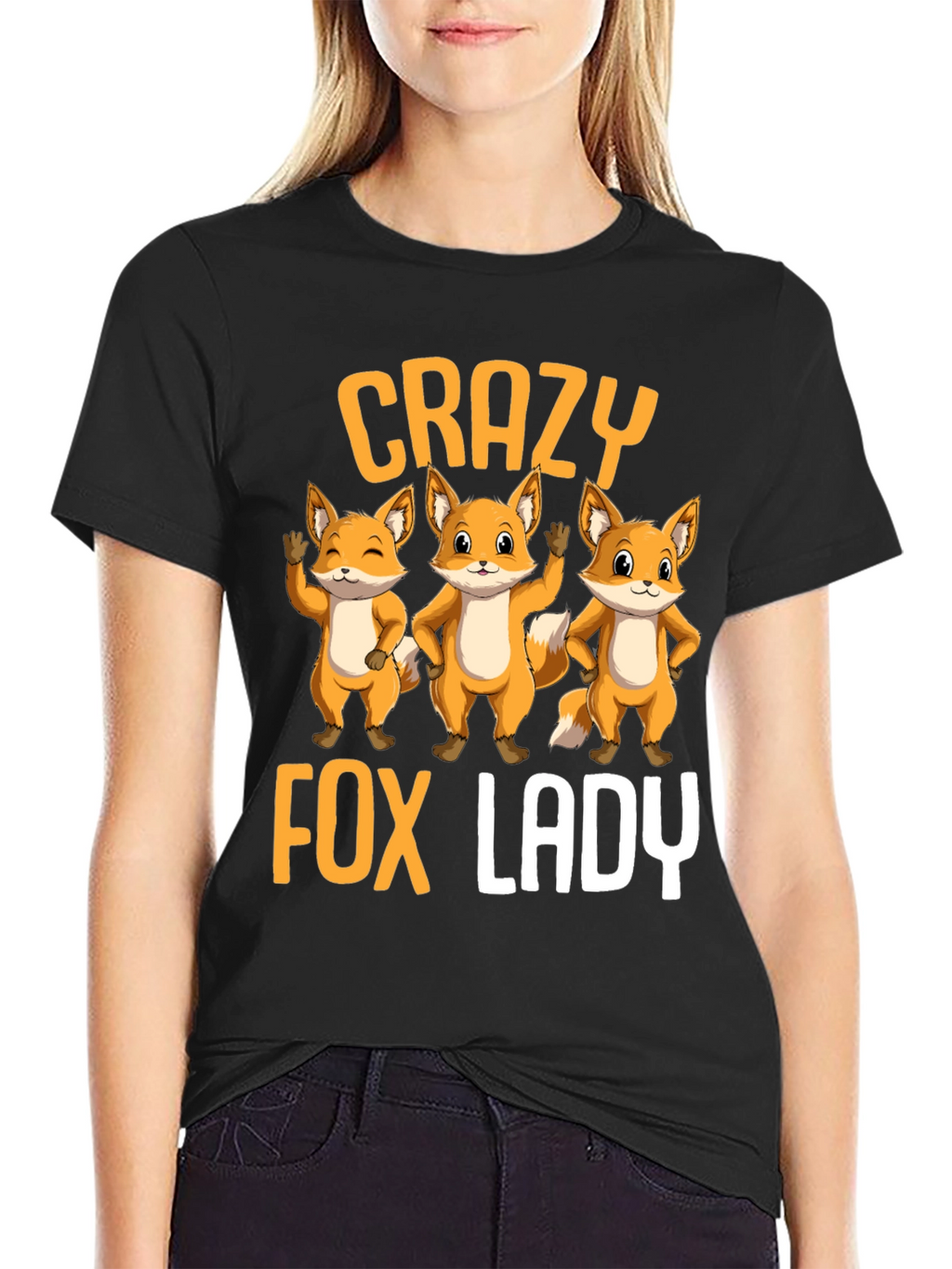 Crazy Fox Lady T-Shirt | Cute Animal Graphic Tee