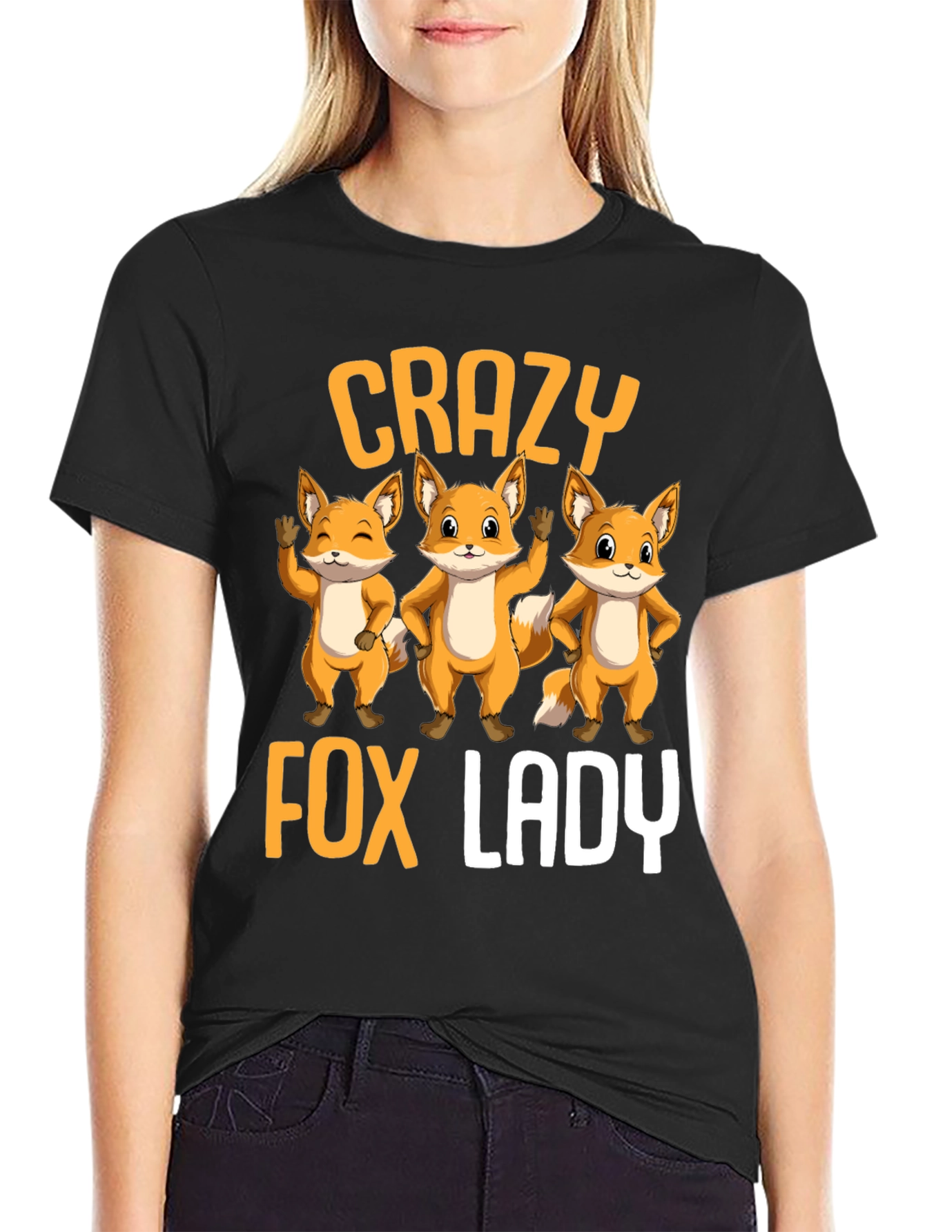 Crazy Fox Lady T-Shirt | Cute Animal Graphic Tee