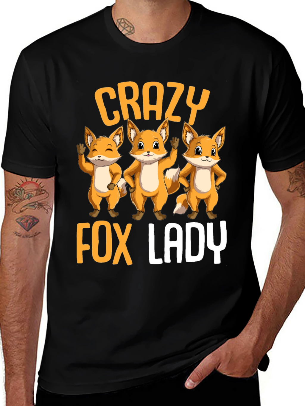 Crazy Fox Lady T-Shirt | Cute Animal Graphic Tee