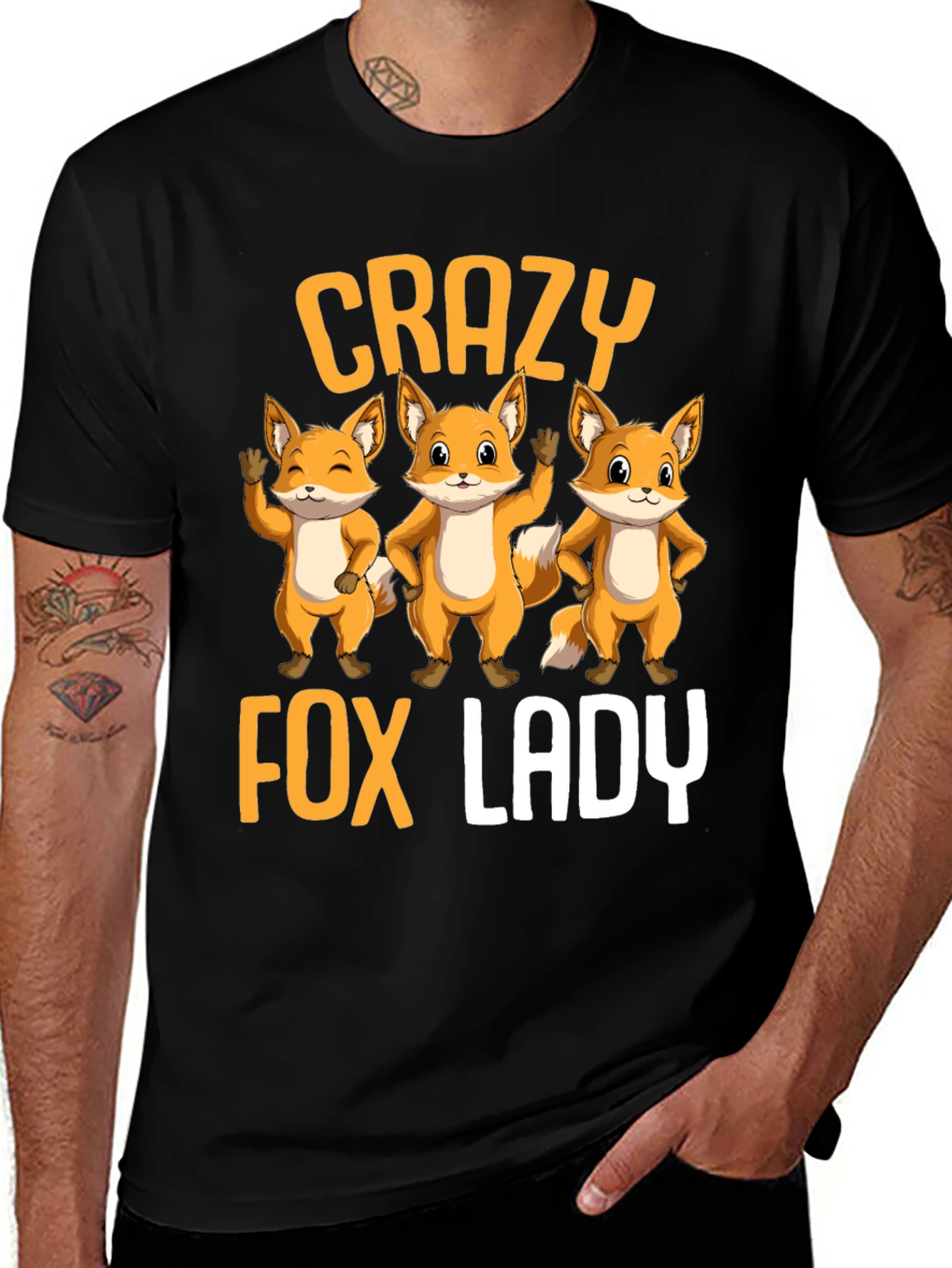 Crazy Fox Lady T-Shirt | Cute Animal Graphic Tee