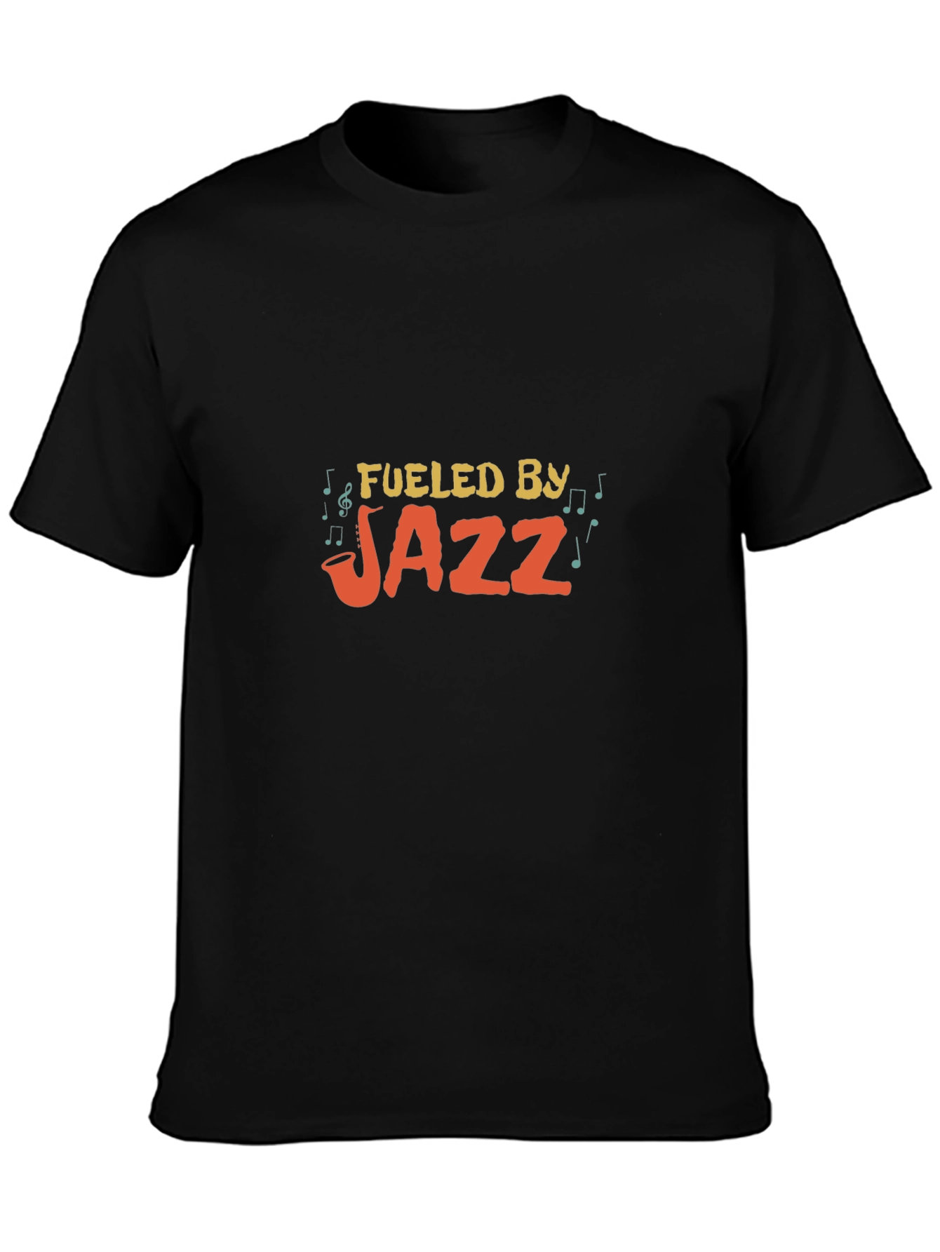 Fueled By Jazz Graphic Tee - Black Cotton T-Shirt