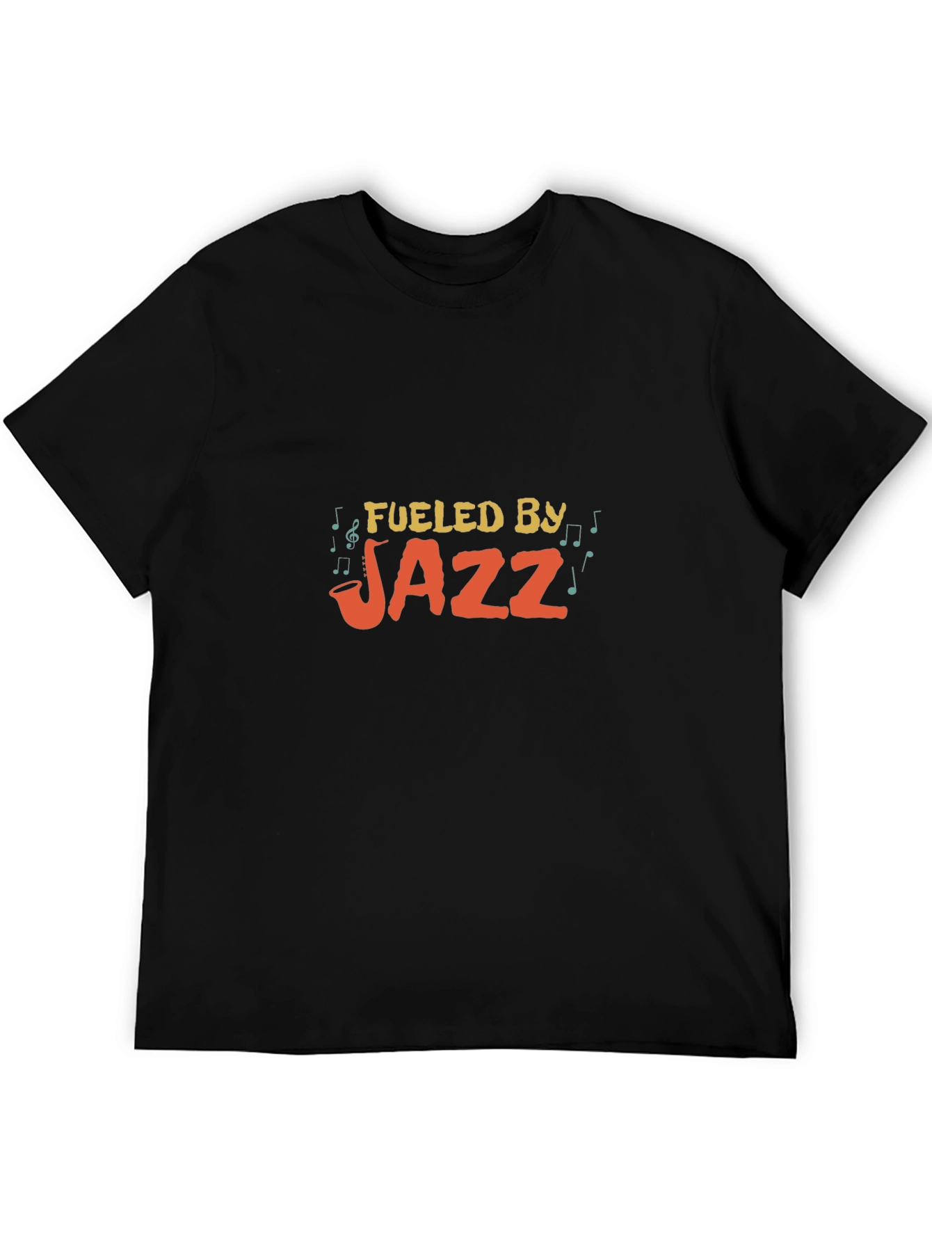 Fueled By Jazz Graphic Tee - Black Cotton T-Shirt