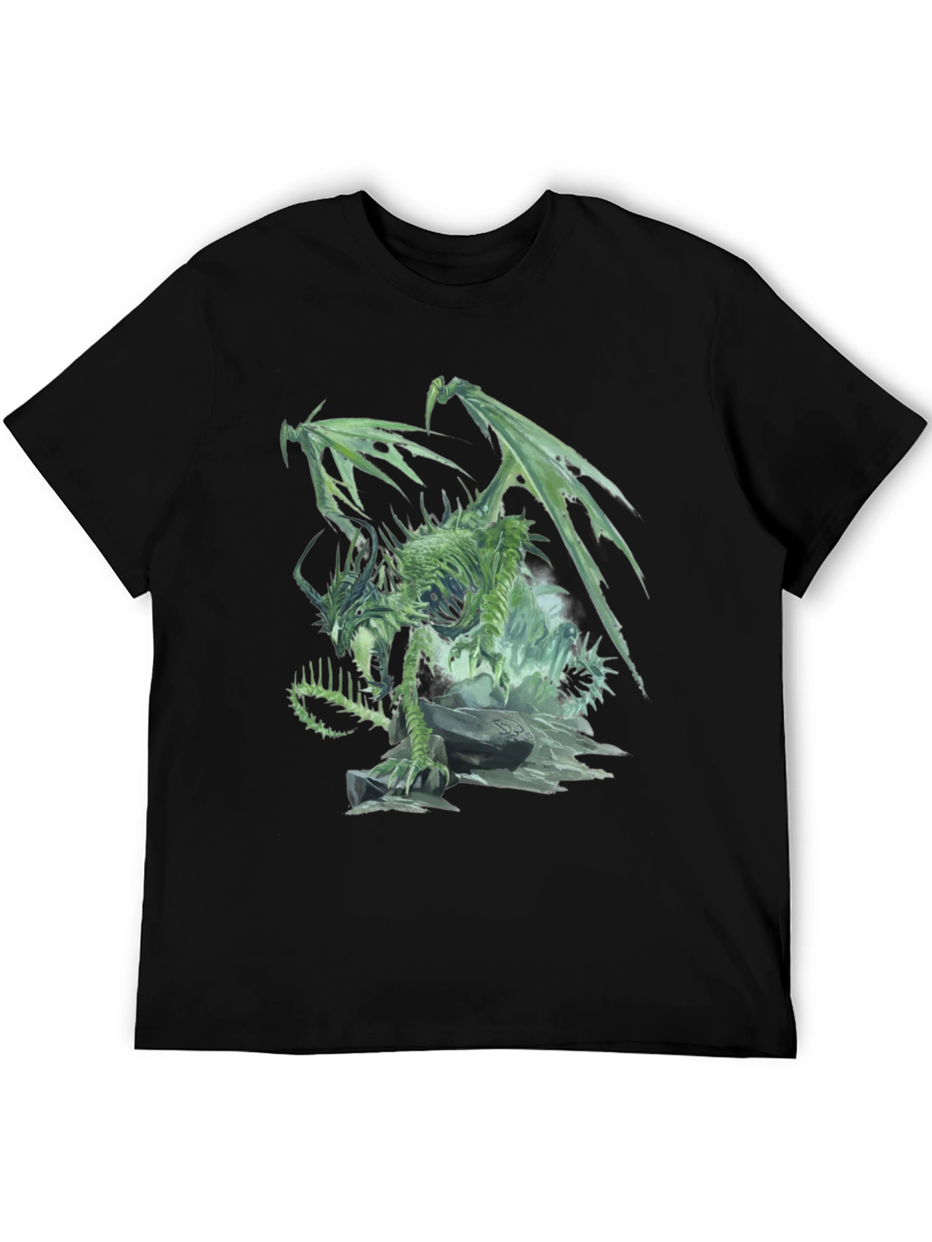 Undead Dragon Graphic Black T-Shirt