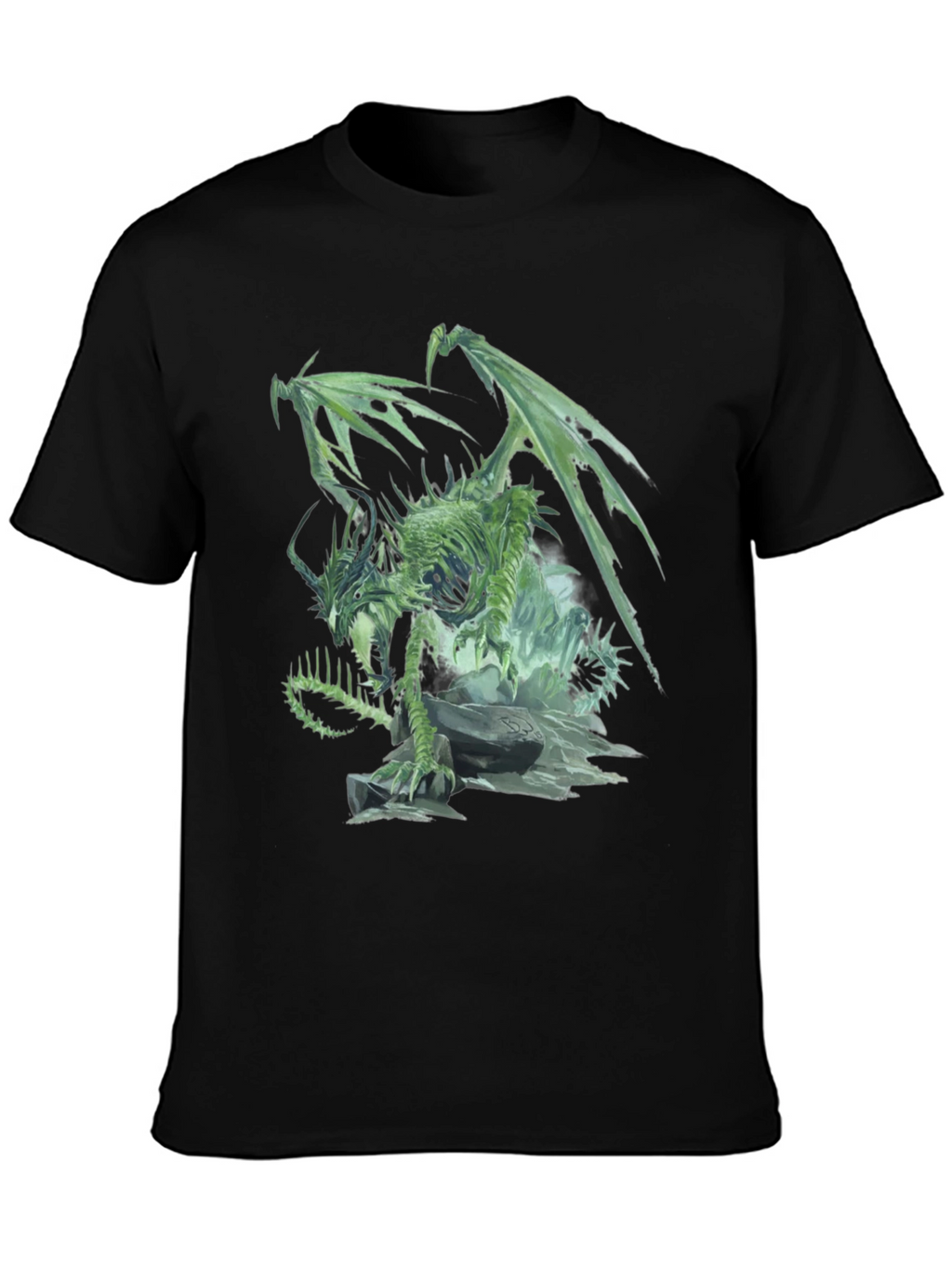 Undead Dragon Graphic Black T-Shirt