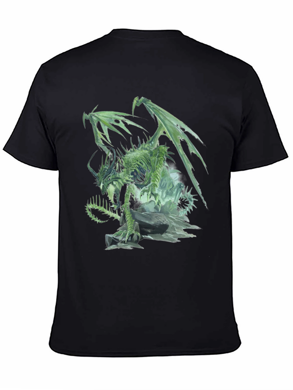 Undead Dragon Graphic Black T-Shirt