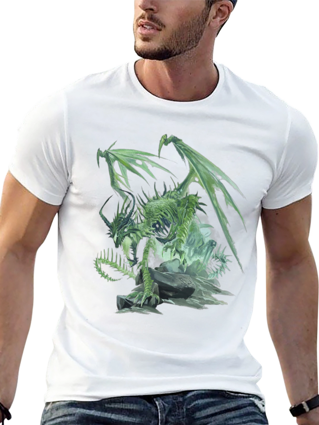 Undead Dragon Graphic Black T-Shirt