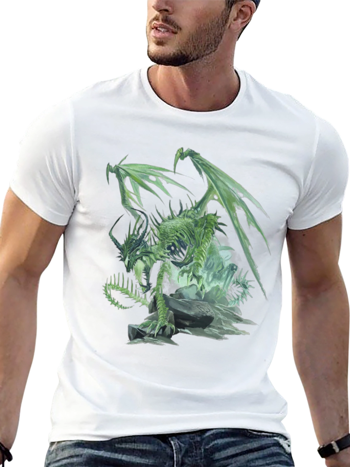 Undead Dragon Graphic Black T-Shirt