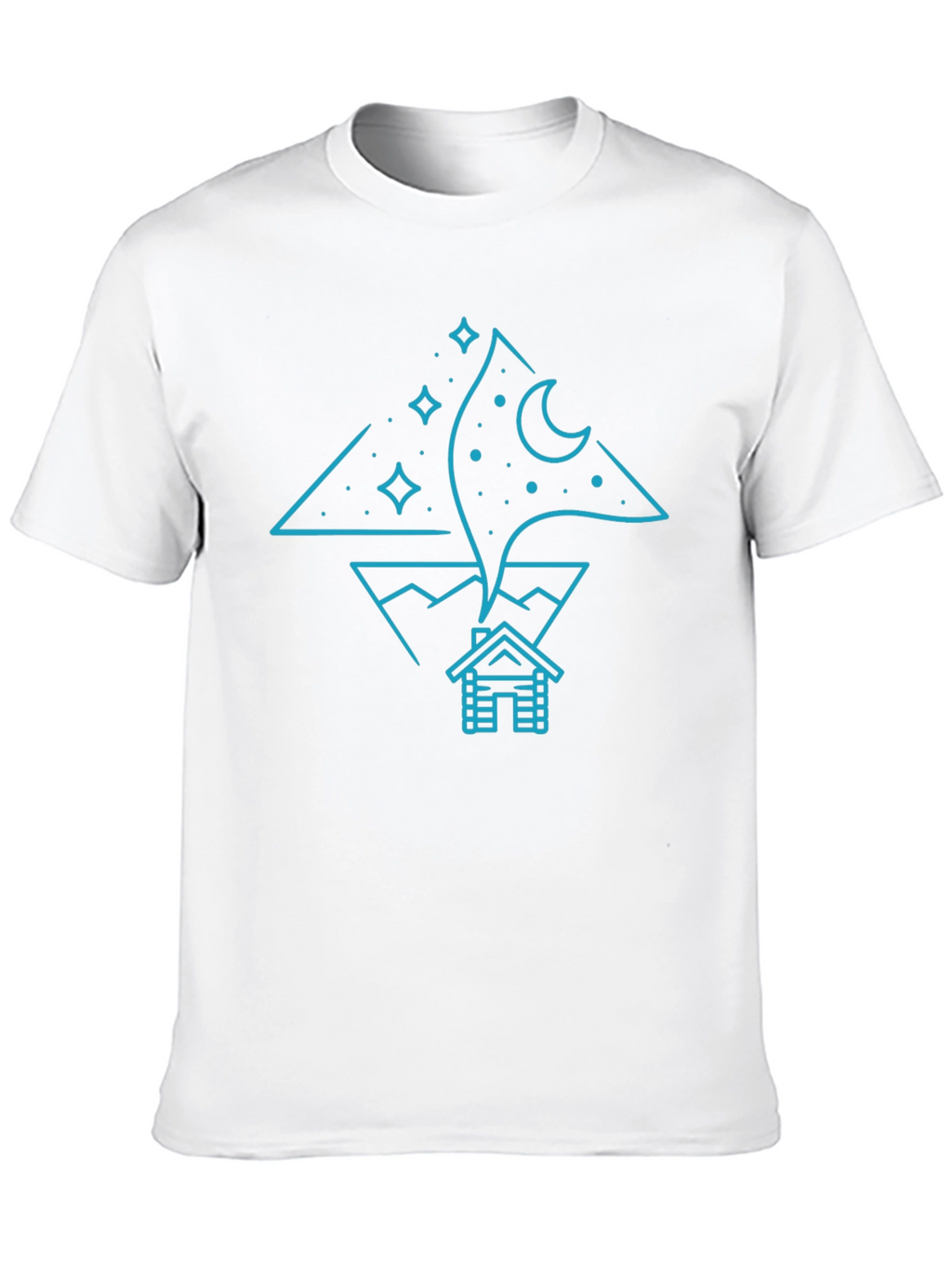 Night Sky Cabin Tee - Unique Graphic T-Shirt