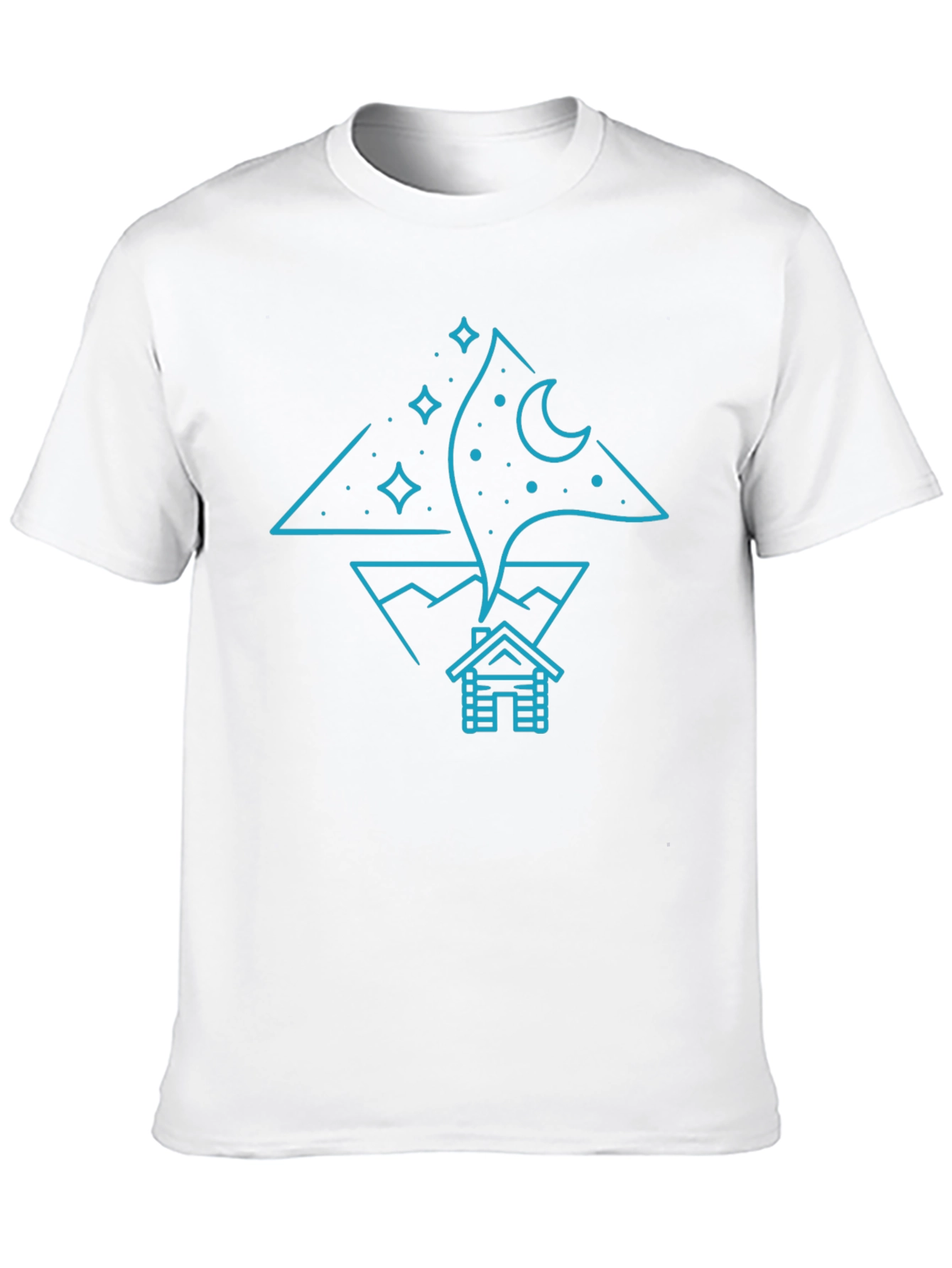 Night Sky Cabin Tee - Unique Graphic T-Shirt