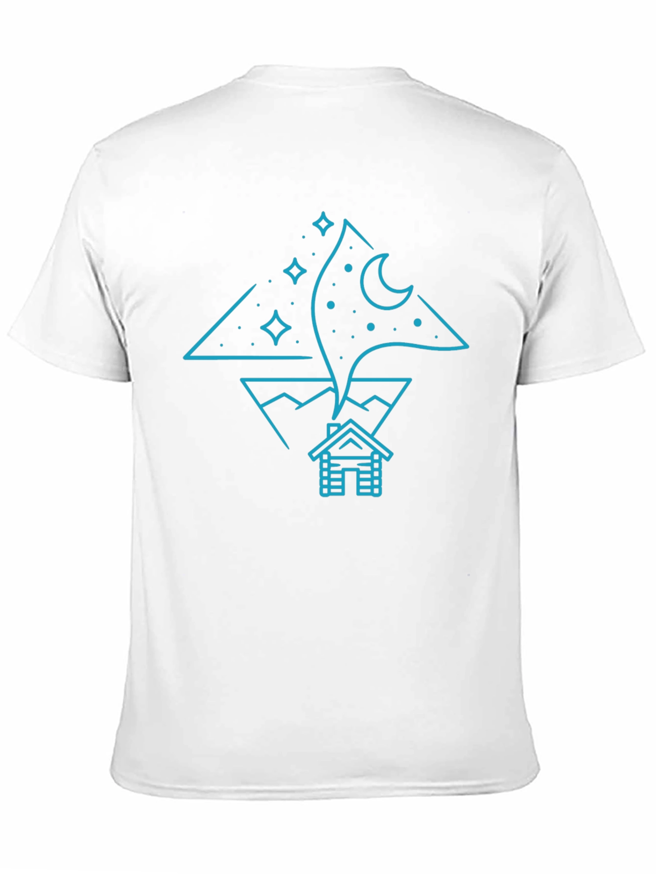 Night Sky Cabin Tee - Unique Graphic T-Shirt