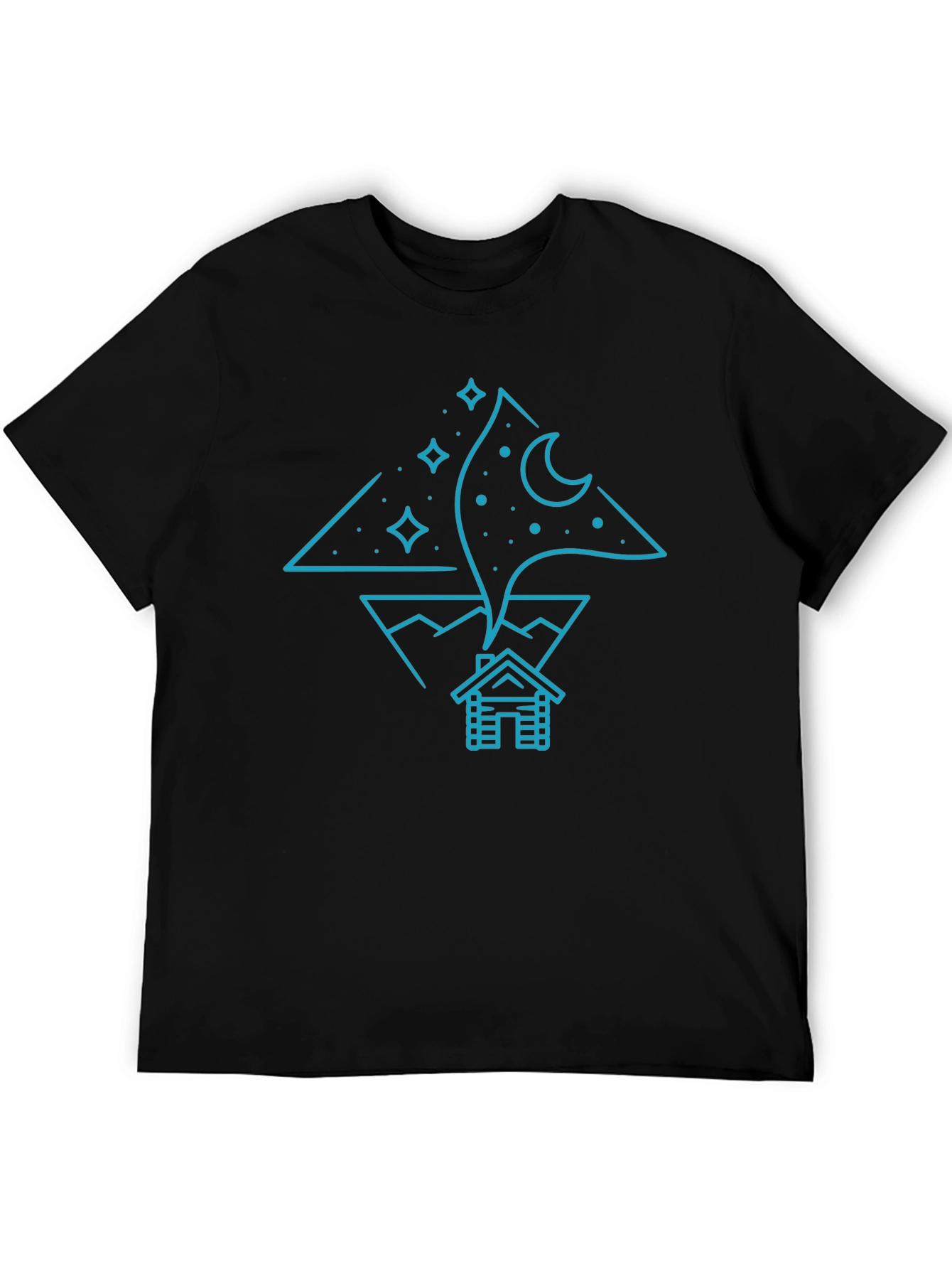 Night Sky Cabin Tee - Unique Graphic T-Shirt