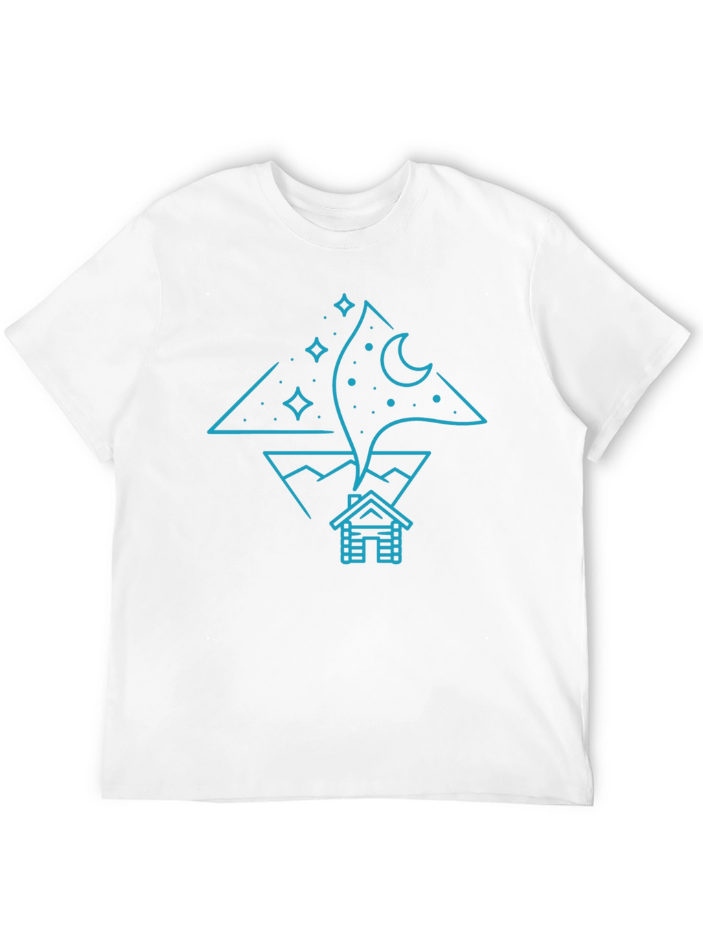 Night Sky Cabin Tee - Unique Graphic T-Shirt