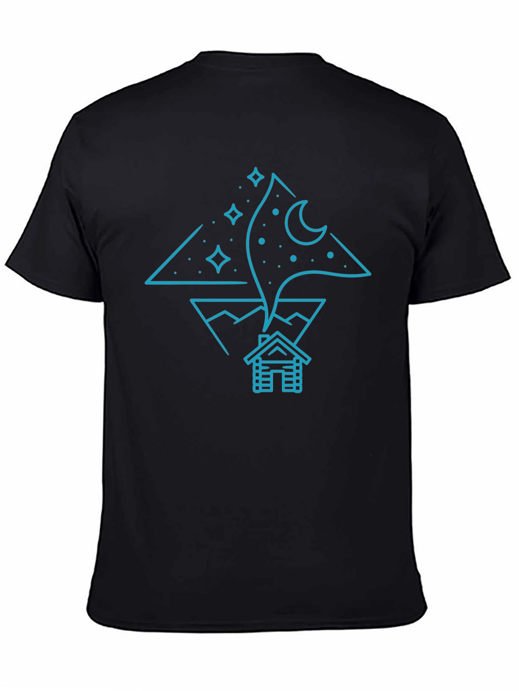 Night Sky Cabin Tee - Unique Graphic T-Shirt