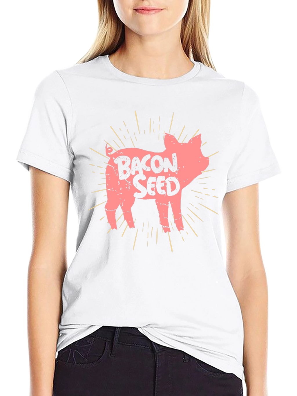 Bacon Seed Pig Graphic Tee - Unisex Black T-Shirt