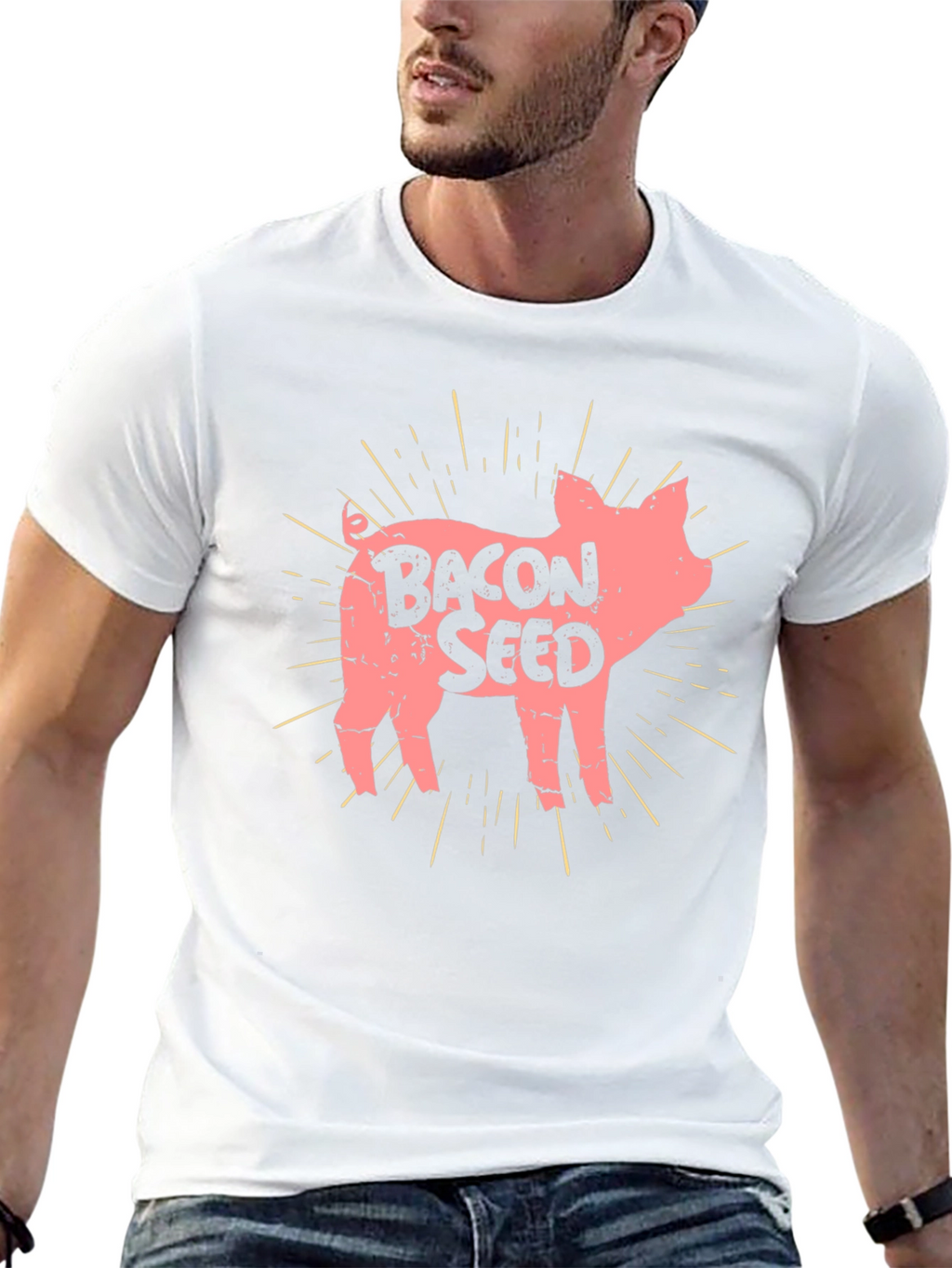 Bacon Seed Pig Graphic Tee - Unisex Black T-Shirt
