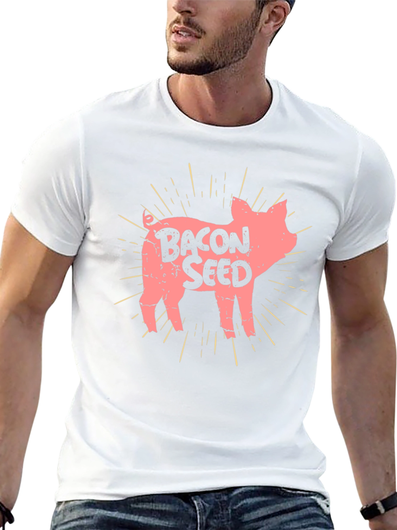 Bacon Seed Pig Graphic Tee - Unisex Black T-Shirt