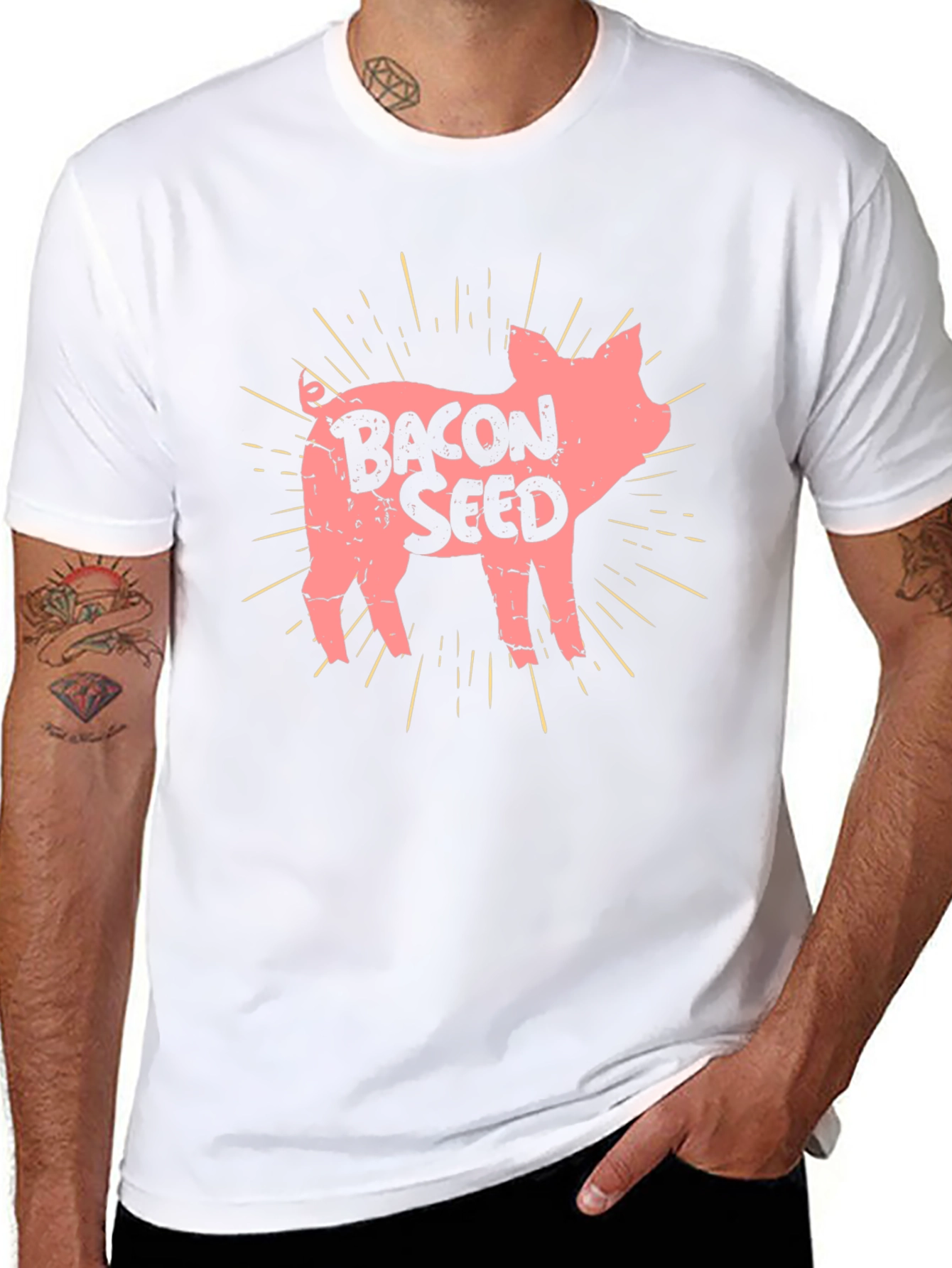 Bacon Seed Pig Graphic Tee - Unisex Black T-Shirt