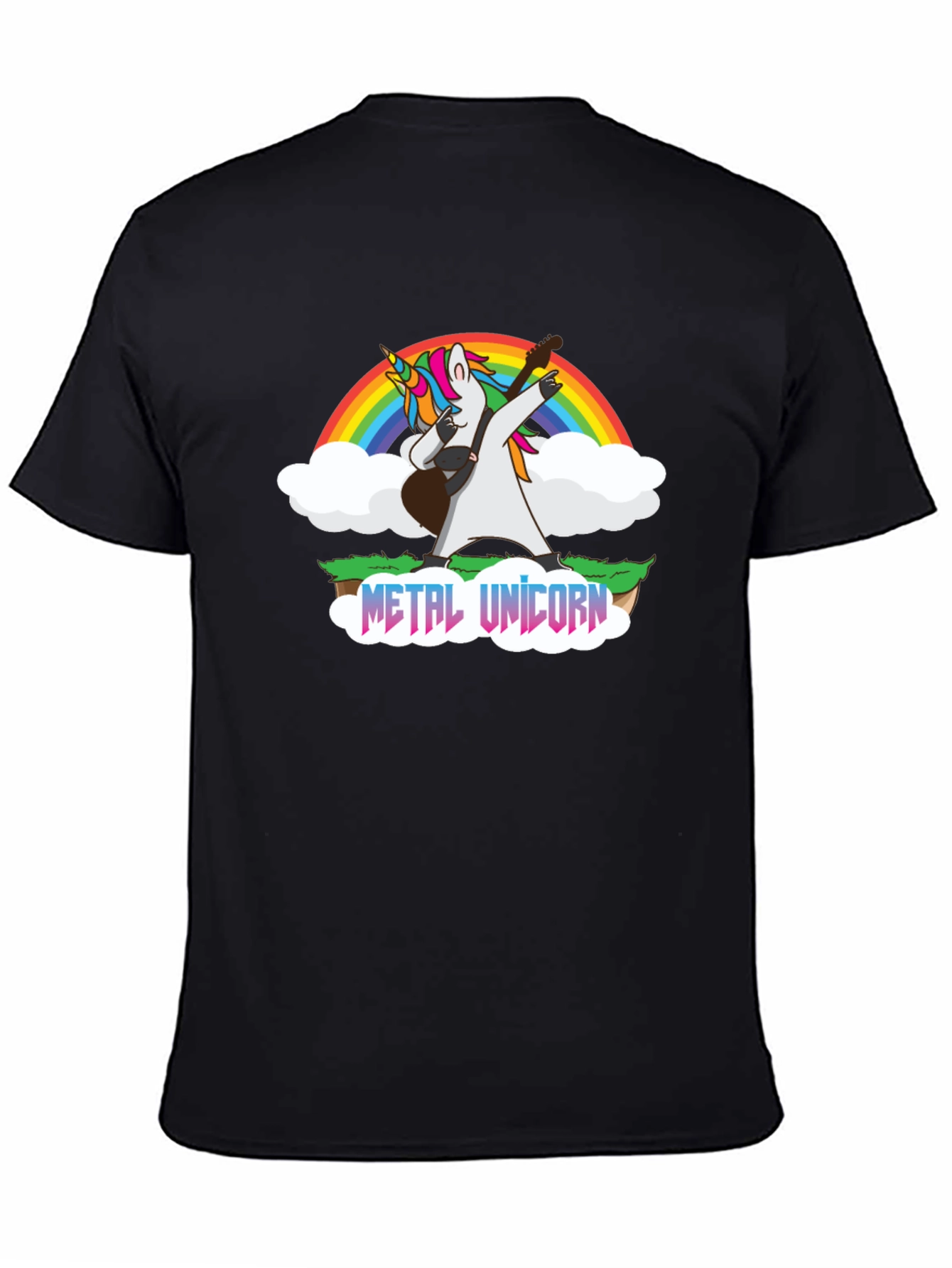 Metal Unicorn T-Shirt - Rainbow Guitar Dab