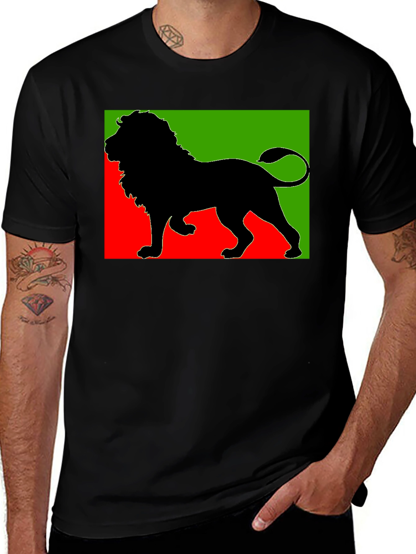 Rasta Lion Black T-Shirt